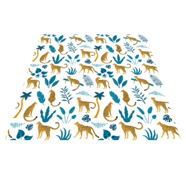 Vinyl teppich tiere botanisch und leoparden - TenStickers
