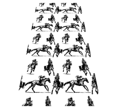 Vinyl teppich tiere mit schwarz-weißem pferdemuster - TenStickers