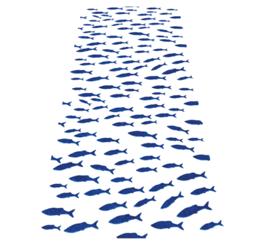 Vinyl teppich tiere mit blauem fischmuster - TenStickers