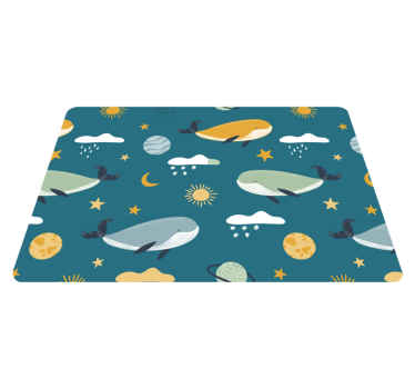 Vinyl teppich tiere im trendigen walmuster - TenStickers