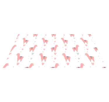 Vinyl teppich tiere im pinken lama-muster - TenStickers