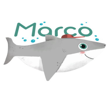 Vinyl teppich tiere mit verspieltem haifisch charakter - TenStickers