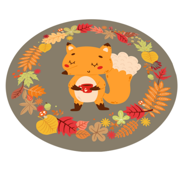 Vinyl teppich tiere mit charmantem fuchs skulptur - TenStickers