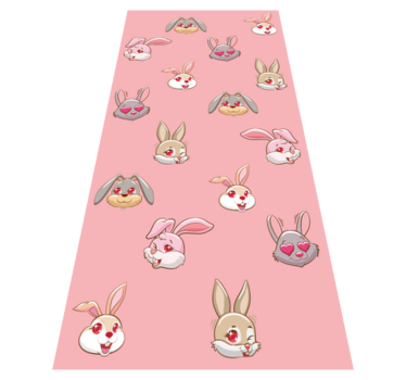 Vinyl teppich tiere mit niedlichen hasengesichtern - TenStickers