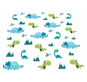 Vinyl teppich tiere mit verspielten dino-mustern - TenStickers