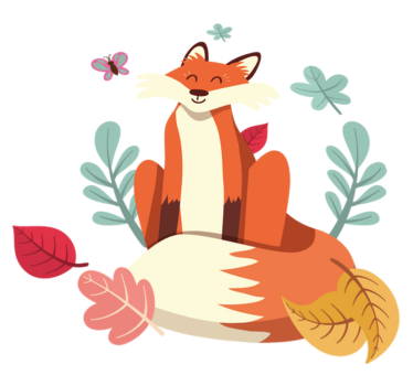 Vinyl teppich tiere mit lächelndem fuchs charakter - TenStickers