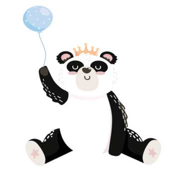 Vinyl teppich tiere mit niedlichem panda ballon - TenStickers