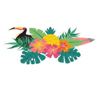 Vinyl teppich tiere im tropischen vogel design - TenStickers