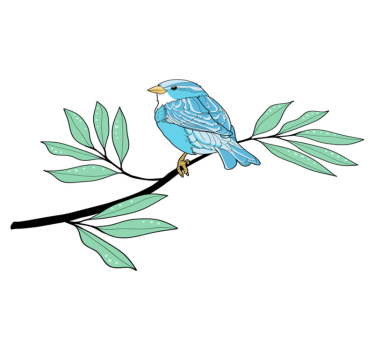 Vinyl teppich tiere blau gefiederter vogel - TenStickers
