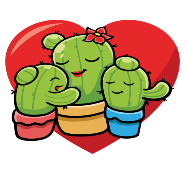 Vinyl teppich tiere kaktus familie liebe - TenStickers