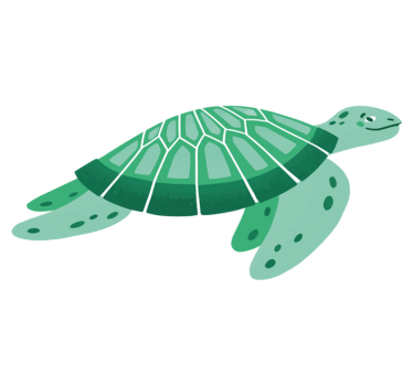 Vinyl teppich tiere mit verspielter schildkrötenkunst - TenStickers