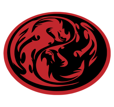 Vinyl teppich tiere yin yang drachen - TenStickers