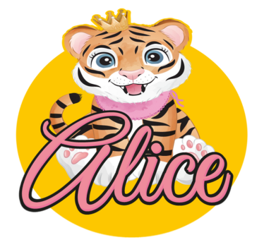 Vinyl teppich tiere mit süßer tigerillustration - TenStickers