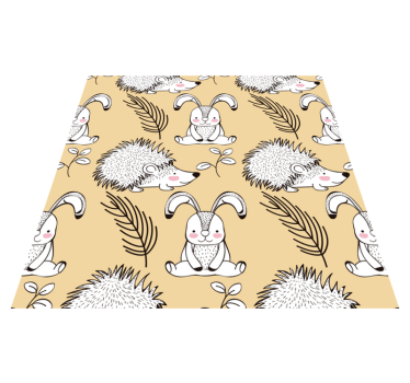Vinyl teppich tiere mit niedlichen tiermustern - TenStickers