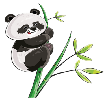 Vinyl teppich tiere panda beim bambus klettern - TenStickers