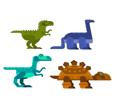 Vinyl teppich tiere bunte bewegende dinosaurier - TenStickers