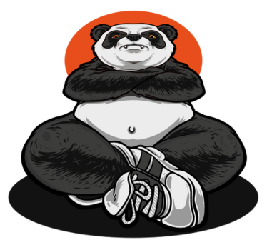 Vinyl teppich tiere panda umarmt die ruhe - TenStickers