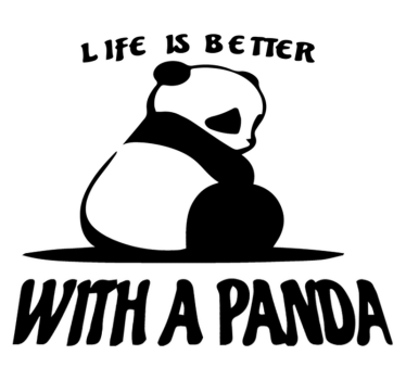 Vinyl teppich tiere panda illustrationsspruch - TenStickers