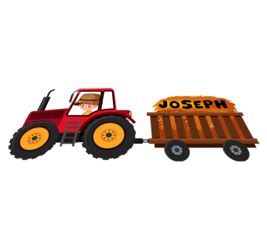 Vinyl teppich tiere traktor mit heu - TenStickers