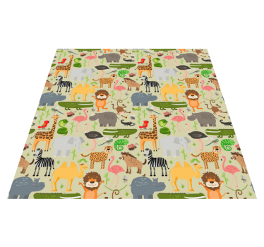 Vinyl teppich tiere mit lebhaftem tiermotiv - TenStickers