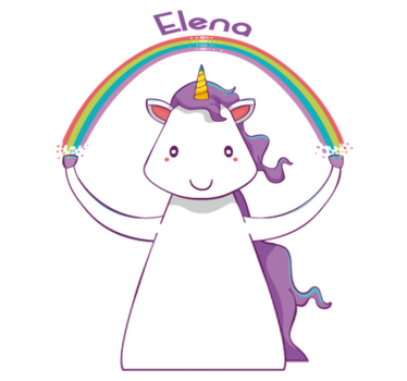 Vinyl teppich tiere einhorn und regenbogen mit namen - TenStickers