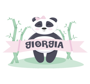 Vinyl teppich tiere baby panda mädchen mit namen - TenStickers