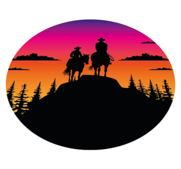 Vinyl teppich tiere berge wildwest und pferde - TenStickers