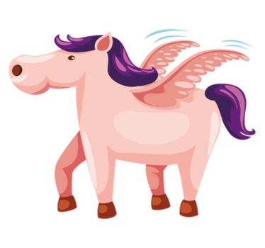 Vinyl teppich tiere mit süßem geflügeltem pony - TenStickers