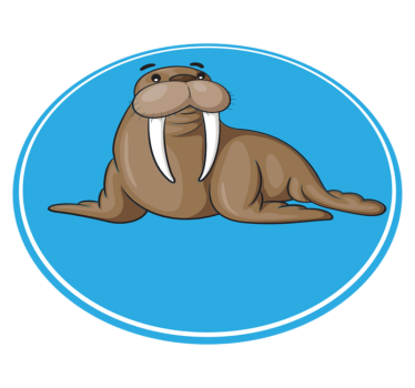 Vinyl teppich tiere niedlicher walross charakter - TenStickers
