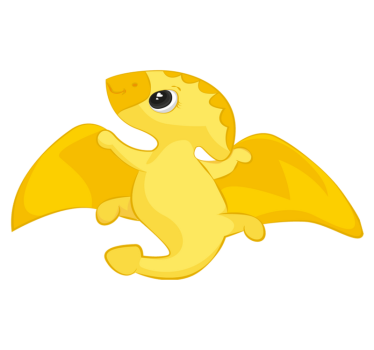 Vinyl teppich tiere fröhlicher gelber drache - TenStickers