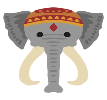Vinyl teppich tiere elefantenkopf figur - TenStickers