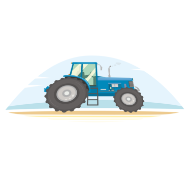 Vinyl teppich tiere mit blauer traktor-illustration - TenStickers