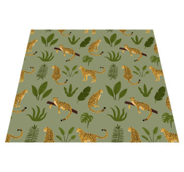 Vinyl teppich tiere im leopardenmuster dschungel - TenStickers