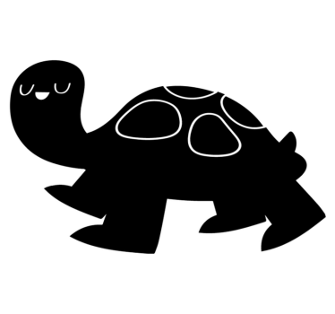 Vinyl teppich tiere riesenschildkröte schwarz - TenStickers