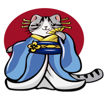 Vinyl teppich tiere mit japanischer dekorationskatze - TenStickers