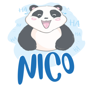 Vinyl teppich tiere baby panda überrascht mit namen - TenStickers