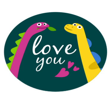 Vinyl teppich tiere lieb dich dinosaurier - TenStickers