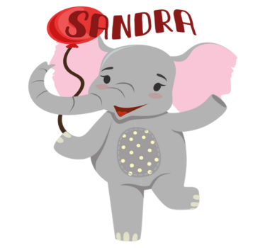 Vinyl teppich tiere elefant und ballon - TenStickers