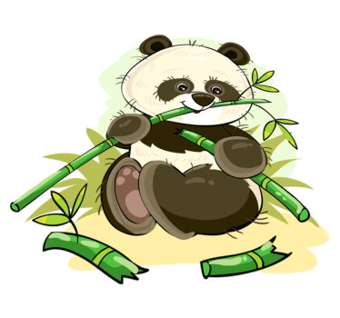 Vinyl teppich tiere mit süßen panda-emblemen - TenStickers