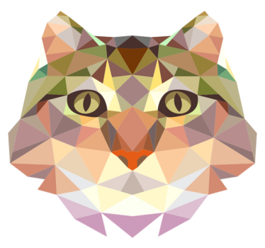 Geometrische Katze Vinyl Teppich Tier - TenStickers