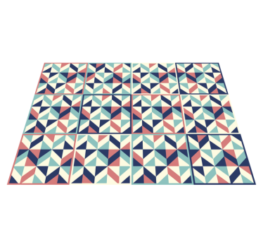 Mehrfarbiger rhomboider geometrischer vinylteppich - TenStickers