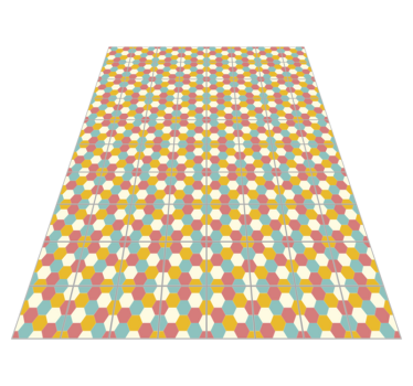 Buntes Sechseckmuster Vinyl Teppich Geometrisch - TenStickers
