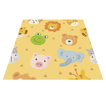 Vinyl Teppich Baby buntes Tier-Spielbereich - TenStickers