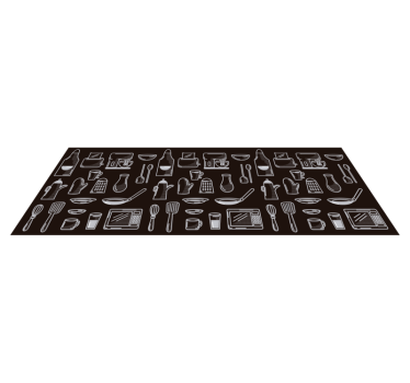 Küchenutensilien Muster Vinyl Teppich Küche - TenStickers