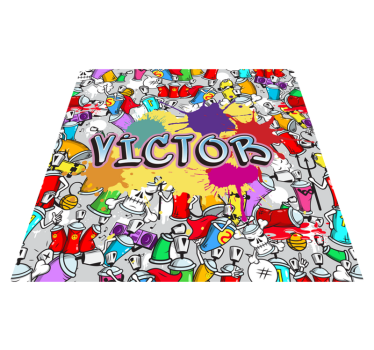 Mehrfarbiger graffiti personalisierter vinylteppich - TenStickers