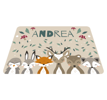 Personalisierte kleine tiere personalisierte vinyl teppich - TenStickers