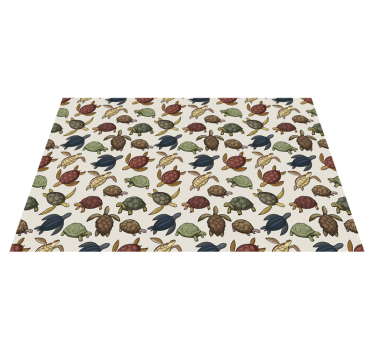 Vinyl teppich tiere schildkröten illustration - TenStickers
