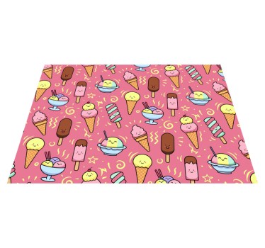 Vinyl Teppich Kinder verspieltes Dessertmuster - TenStickers