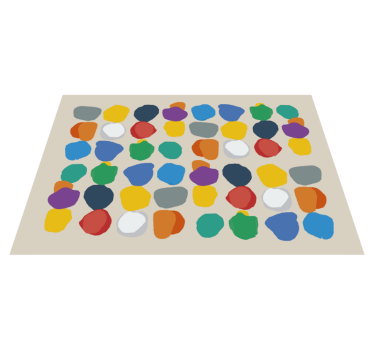 Vinyl Teppich geometrisch bunte kieselsteinformen - TenStickers