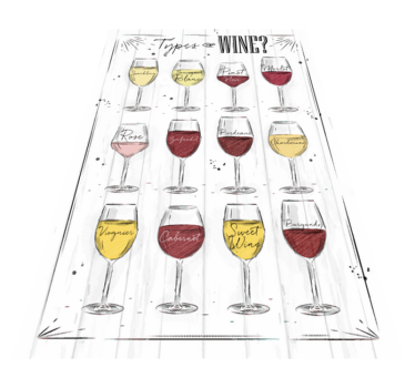 Vinylteppich Text Art der weine rot - TenStickers